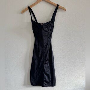 NWT Skims Stretch Satin Dress in Onyx